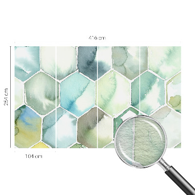 Mural de fotos na parede Hexágonos em tons pastel