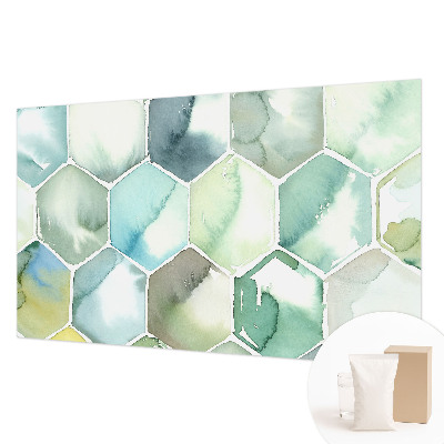 Mural de fotos na parede Hexágonos em tons pastel