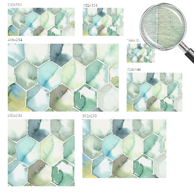 Mural de fotos na parede Hexágonos em tons pastel