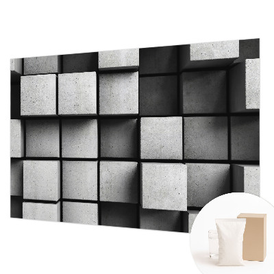 Papel de parede decorativo cubos geométricos