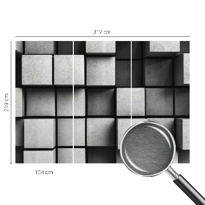 Papel de parede decorativo cubos geométricos