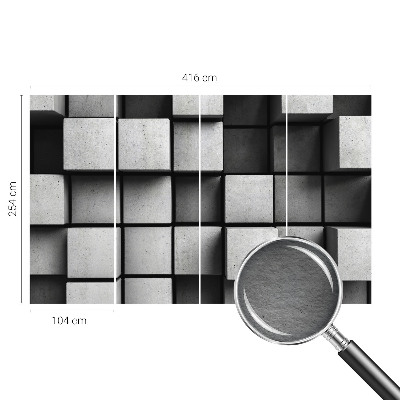 Papel de parede decorativo cubos geométricos