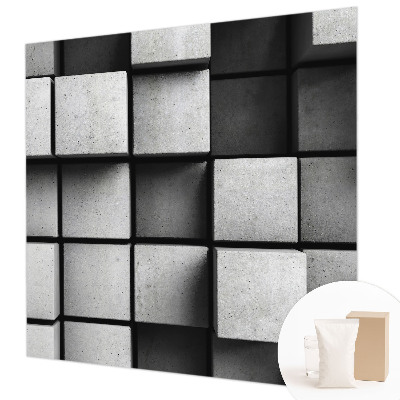 Papel de parede decorativo cubos geométricos