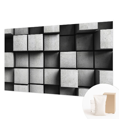 Papel de parede decorativo cubos geométricos