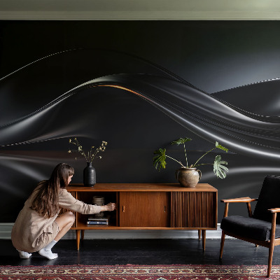 Papel de parede para sala Ondas metálicas