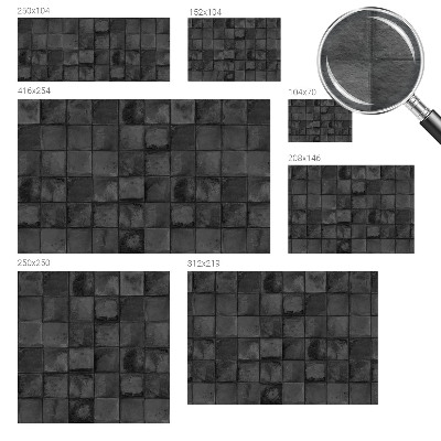 Mural de fotos na parede Azulejos cinza