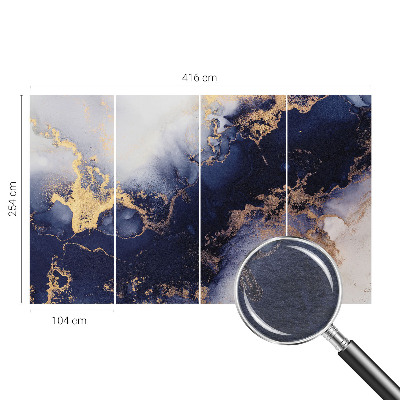 Mural de fotos na parede Ondas azul-marinho