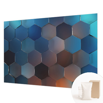 Papel de parede fotográfico Hexágonos azuis