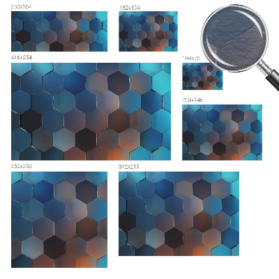 Papel de parede fotográfico Hexágonos azuis