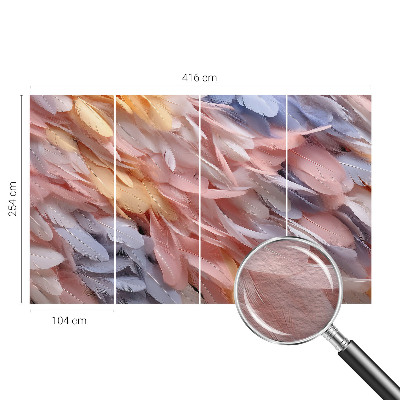 Papel de parede decorativo Penas em tons pastel