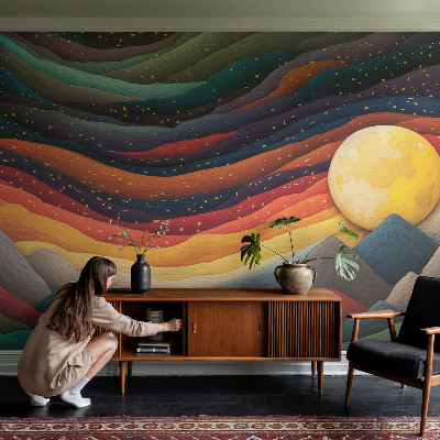 Papel de parede para quarto Montanhas coloridas