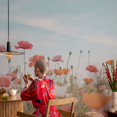 Papel de parede para quarto Flores de papoula