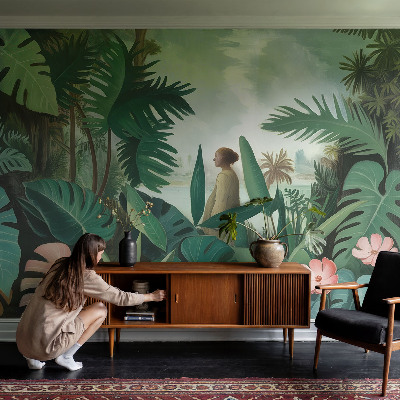Mural de fotos na parede Selva exótica
