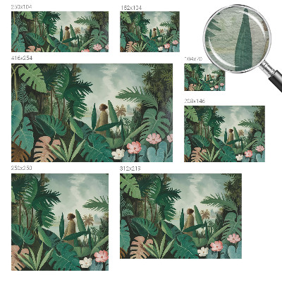 Mural de fotos na parede Selva exótica