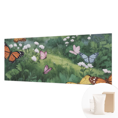 Papel de parede para sala Borboletas no prado