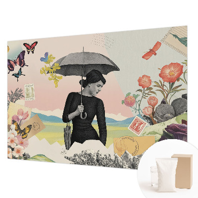 Papel de parede decorativo Colagem romântica