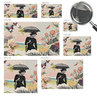 Papel de parede decorativo Colagem romântica
