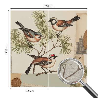 Papel de parede para quarto colagem de pássaros