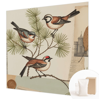 Papel de parede para quarto colagem de pássaros