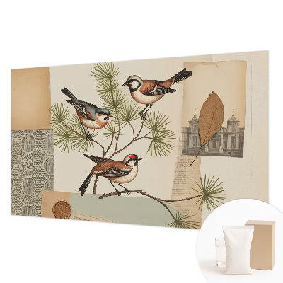 Papel de parede para quarto colagem de pássaros