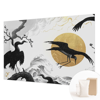 Papel de parede garças pretas