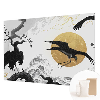 Papel de parede garças pretas