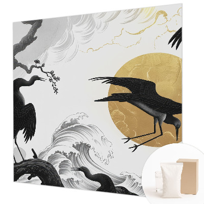 Papel de parede garças pretas