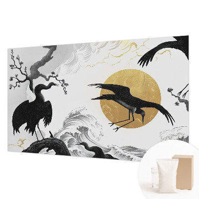 Papel de parede garças pretas