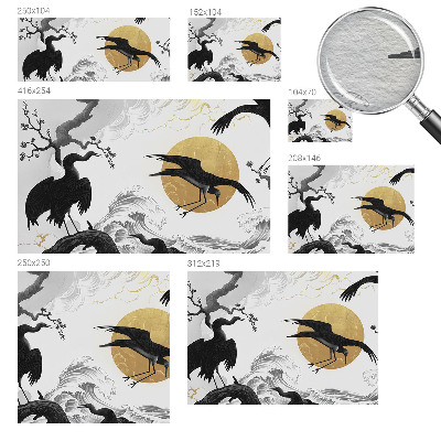 Papel de parede garças pretas