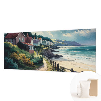 Papel de parede para sala Casas no penhasco