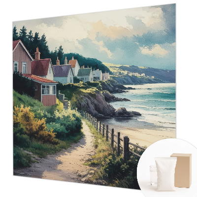 Papel de parede para sala Casas no penhasco