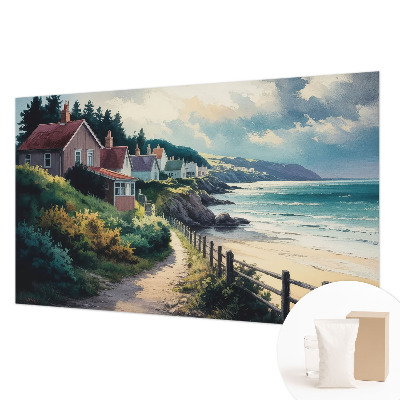 Papel de parede para sala Casas no penhasco
