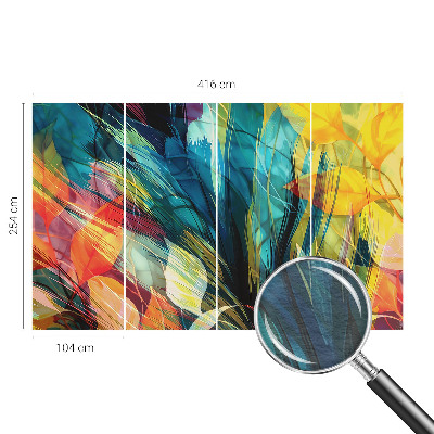 Mural de fotos na parede Folhas abstratas