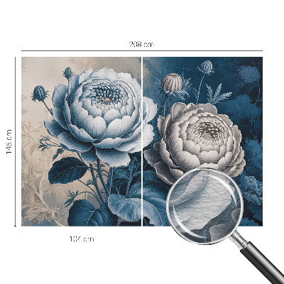 Papel de parede decorativo Flores românticas