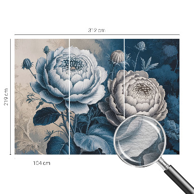 Papel de parede decorativo Flores românticas