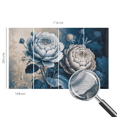 Papel de parede decorativo Flores românticas