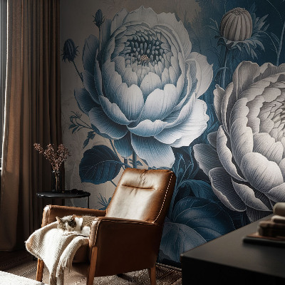 Papel de parede decorativo Flores românticas