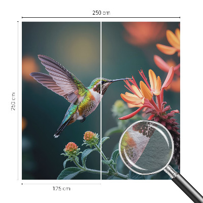 Papel de parede para quarto flores de beija-flor