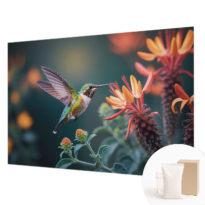 Papel de parede para quarto flores de beija-flor