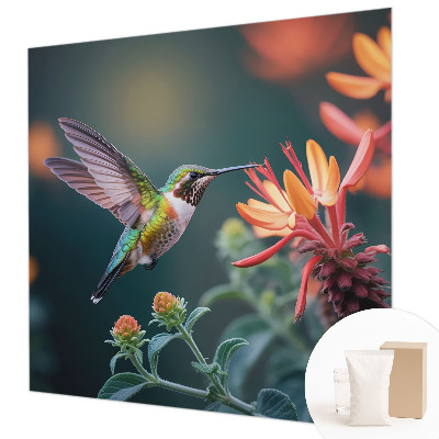 Papel de parede para quarto flores de beija-flor