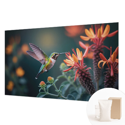 Papel de parede para quarto flores de beija-flor