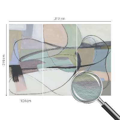 Papel de parede para quarto Linhas em tons pastel