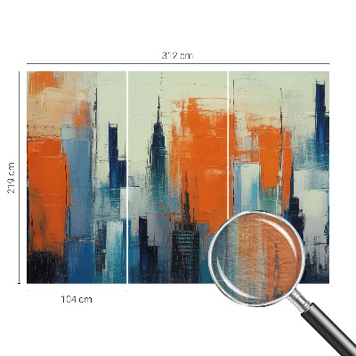Papel de parede decorativo cidade abstrata