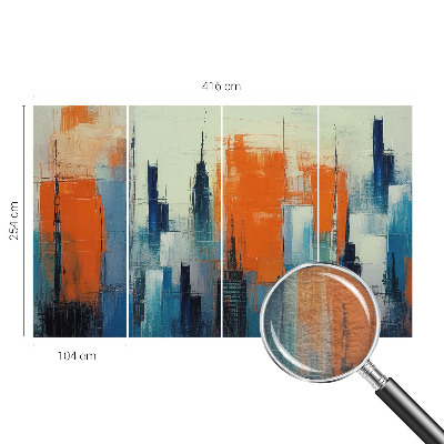 Papel de parede decorativo cidade abstrata