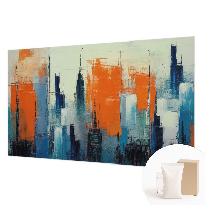 Papel de parede decorativo cidade abstrata