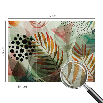Papel de parede decorativo Folhas abstratas