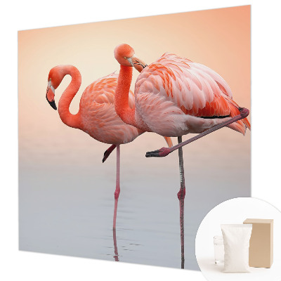 Mural fotográfico flamingos delicados