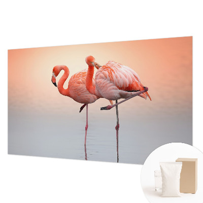 Mural fotográfico flamingos delicados