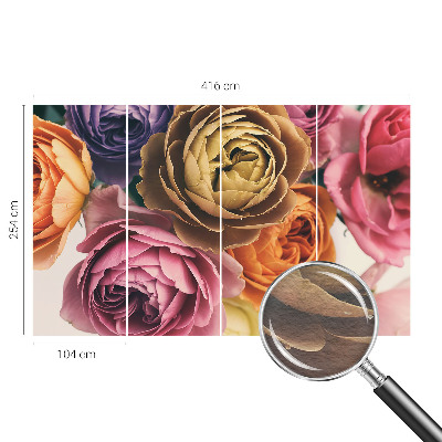 Papel de parede Rosas coloridas