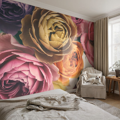 Papel de parede Rosas coloridas